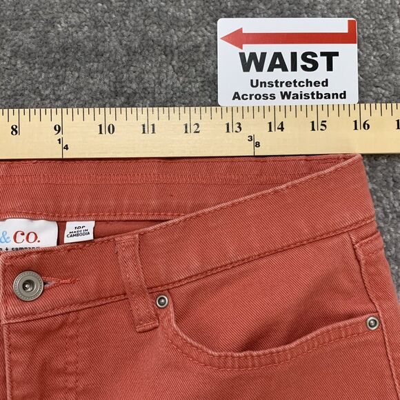 D&Co. Straight Leg Jeans Women 10P Coral 5-Pocket Design Stretch Belt Loops E44‎ - Picture 8 of 15